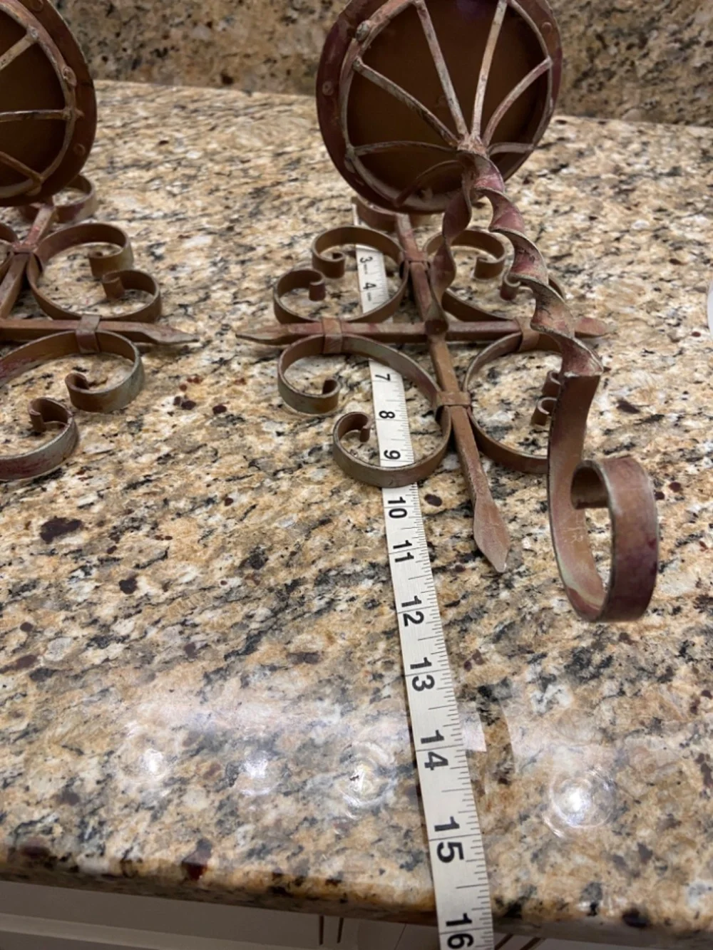 Pair of 2 Wall Sconces Dark/Light  Brown/Burgundy/Maroon Candle Holder Rustic